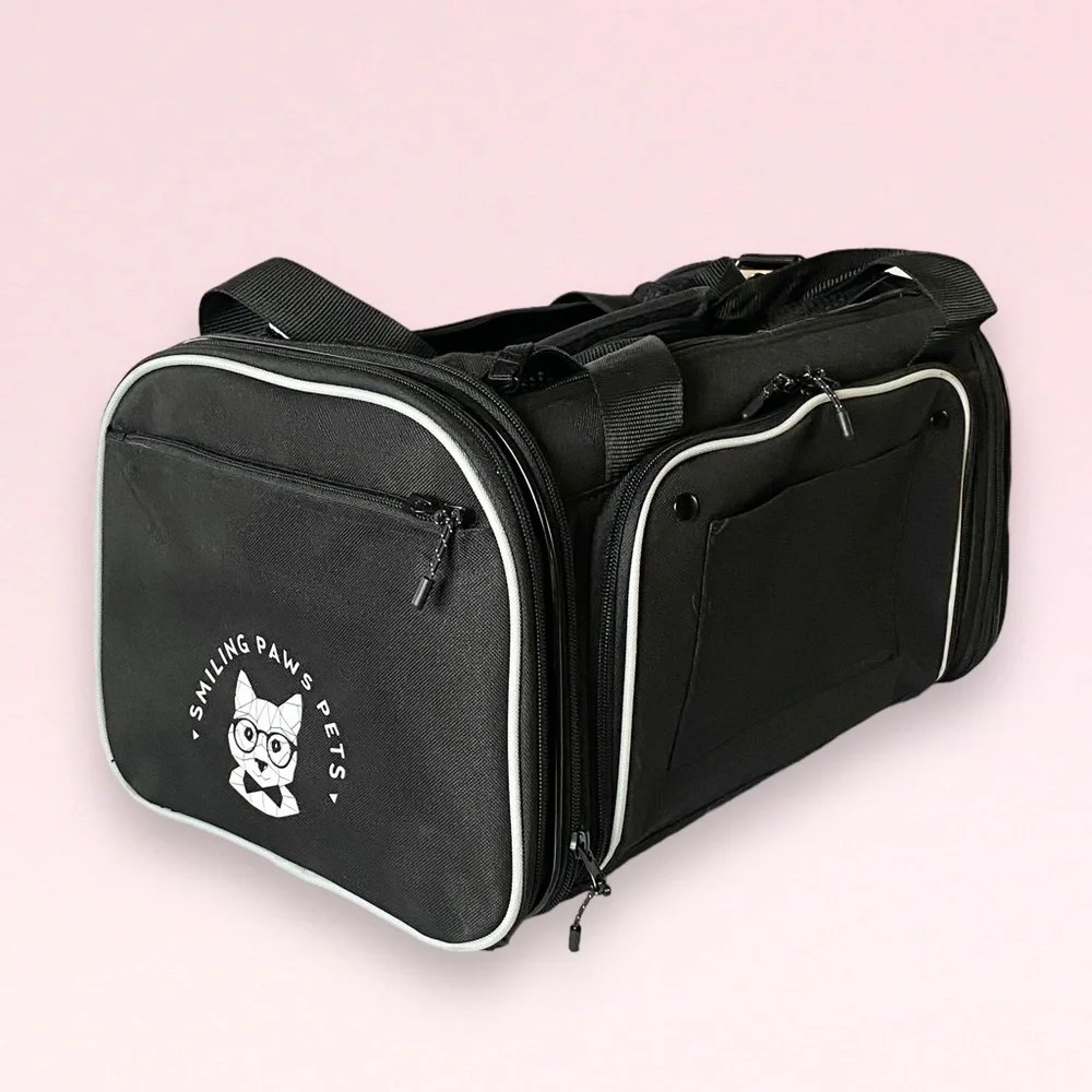 NEW Smiling Paws Pets Airline TSA Approved Expandable Pet Carrier - 17